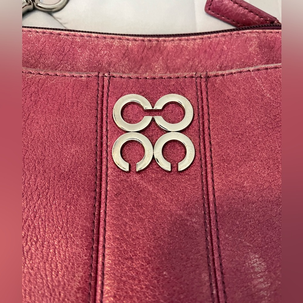 Coach Vintage Raspberry Leather Crossbody Purse Silver Details Cute Colorful - Picture 4 of 6